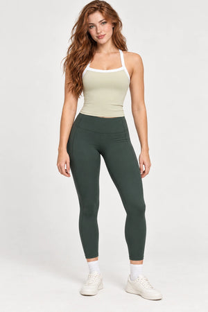WEARHUB Nylon-Spandex Barely-There Active Tank — WHZ077 — Summer Green, front view