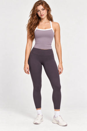 WEARHUB Nylon-Spandex Barely-There Active Tank — WHZ077 — Taro Purple, color front view