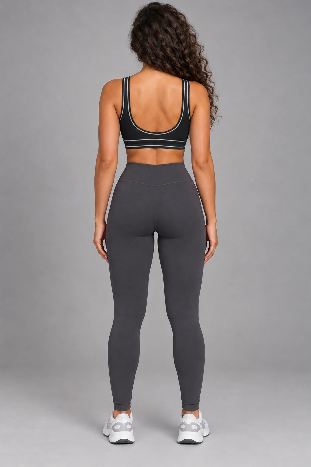 WEARHUB Nylon-Spandex Brushed Sports Bra — WHZ078 — product, back view