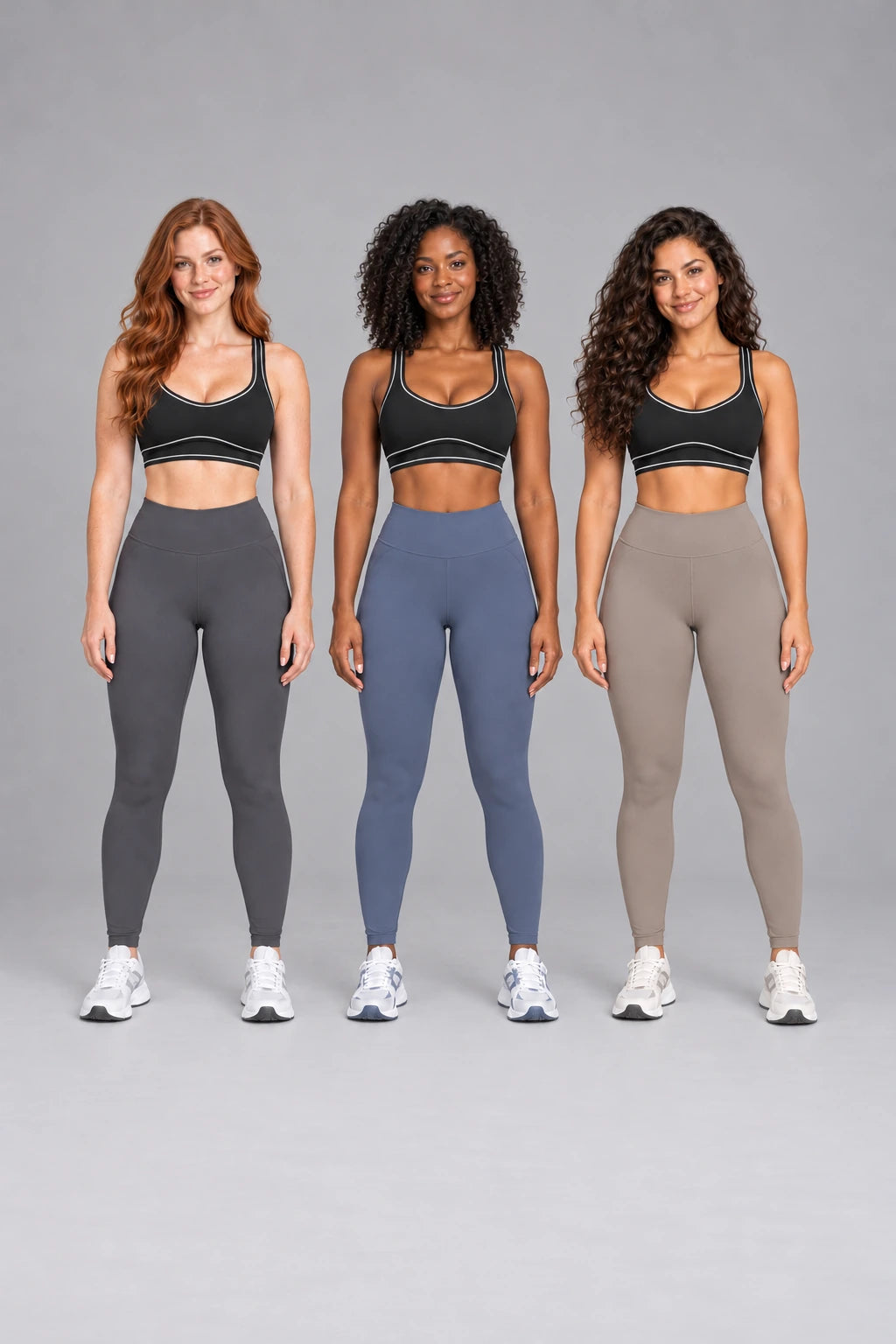 WEARHUB Nylon-Spandex Brushed Sports Bra — WHZ078 — product, multiracial view