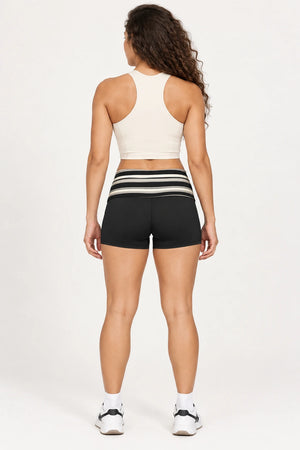 WEARHUB Polyester-Spandex Printed Active Shorts — WHZ079 — product, back view