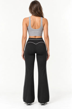 WEARHUB Nylon-Spandex Brushed Flared Yoga Pants — WHZ083 — product, back view