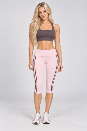 WEARHUB Nylon-Spandex Barely-There Mid-Length Active Shorts — WHZ084 — Watercolour Pink, color front view