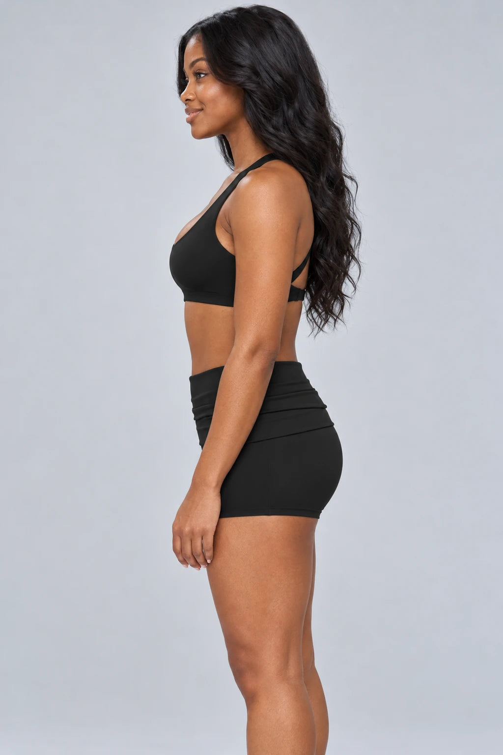 WEARHUB Nylon-Spandex Brushed Active Shorts — WHZ085 — product, side view