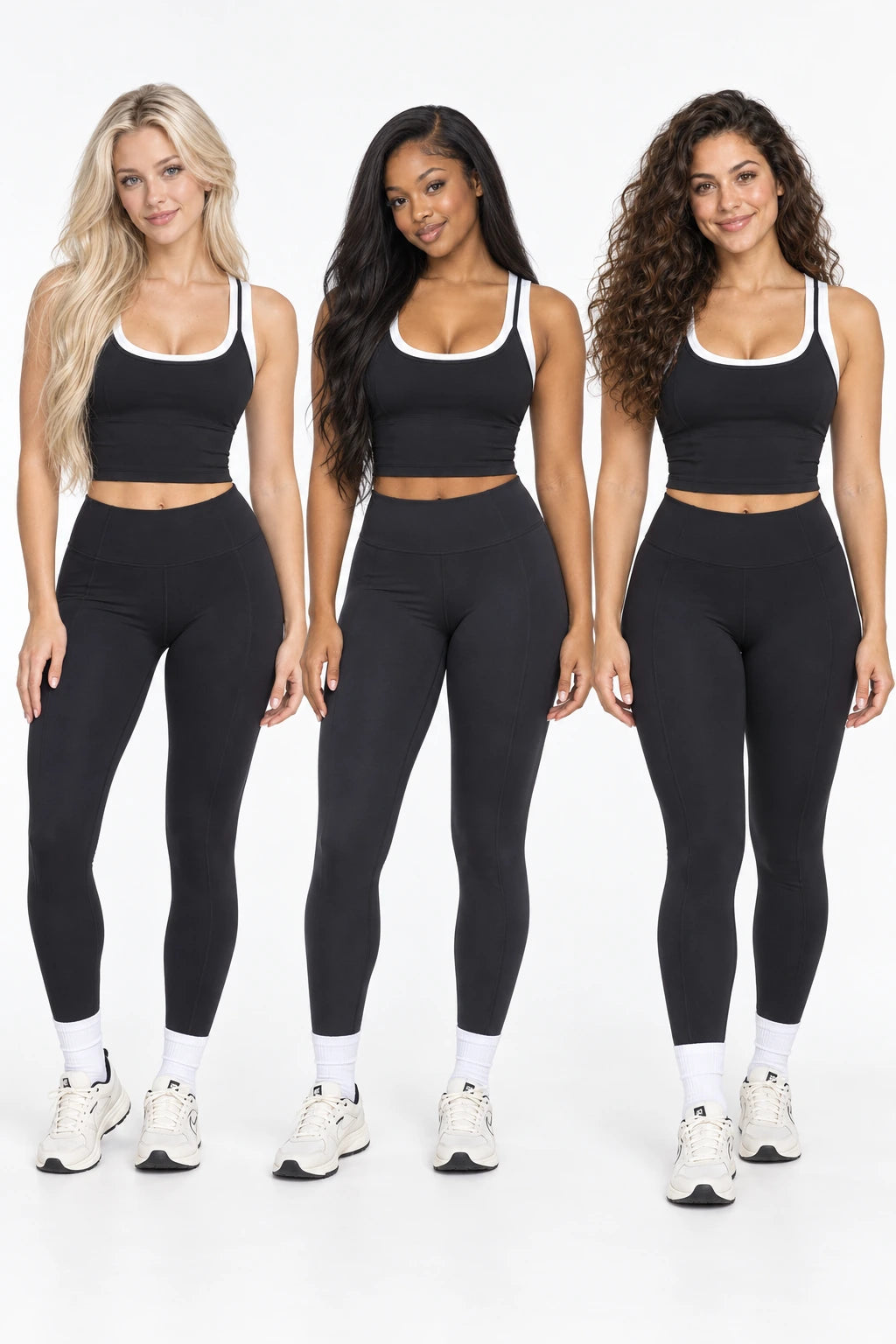 WEARHUB Nylon-Spandex Barely-There Active Tank — WHZ086 — product, multiracial view