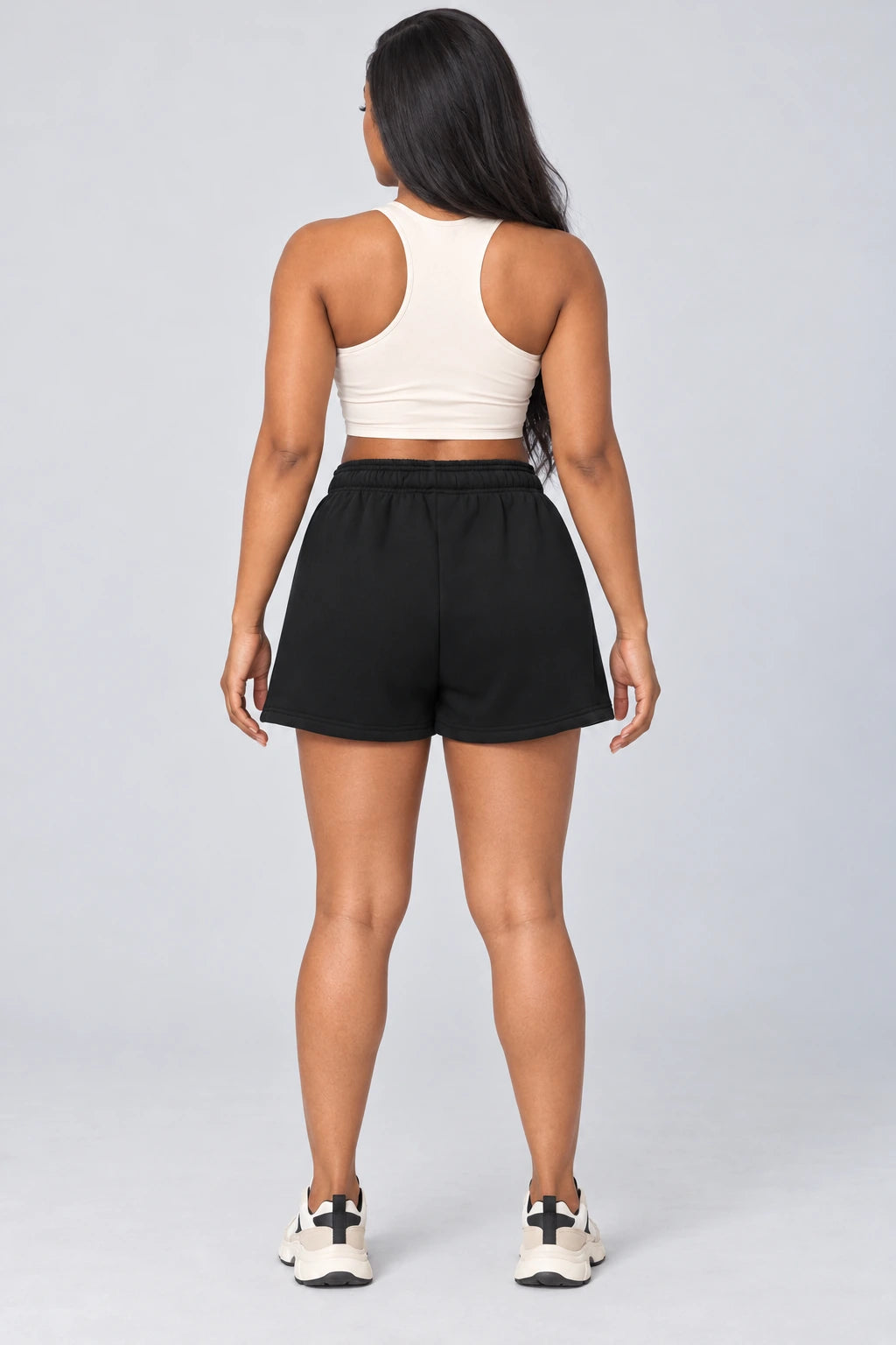 WEARHUB Cotton-Polyester Fleece Sweat Shorts — WHZ089 — product, back view