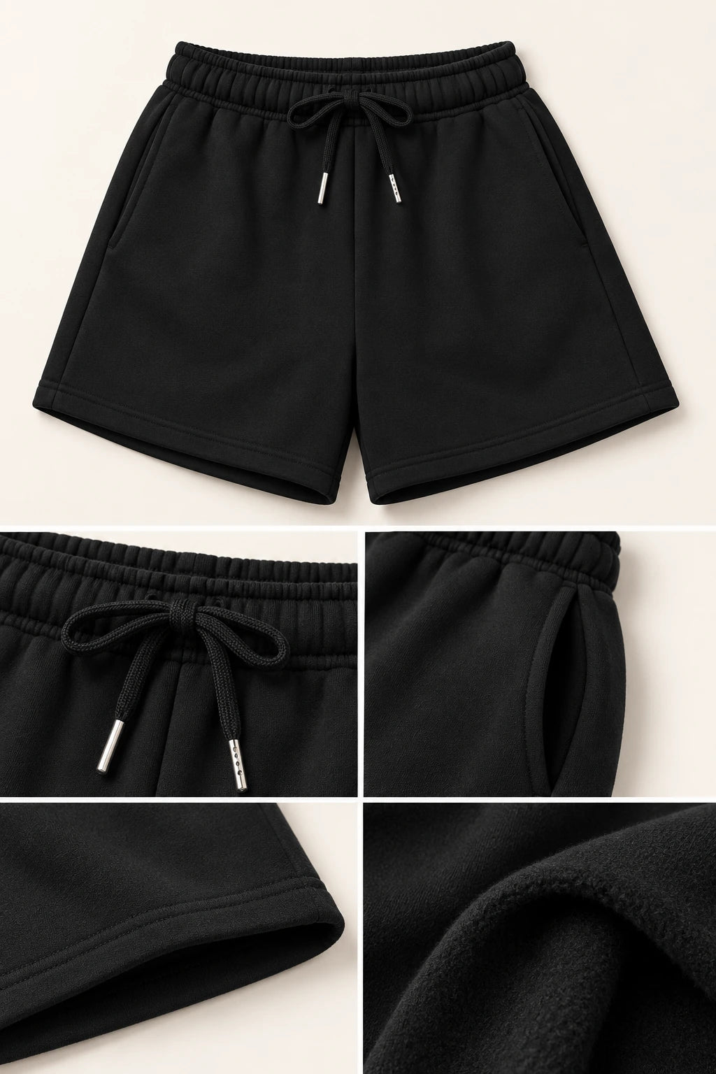 WEARHUB Cotton-Polyester Fleece Sweat Shorts — WHZ089 — product, details view