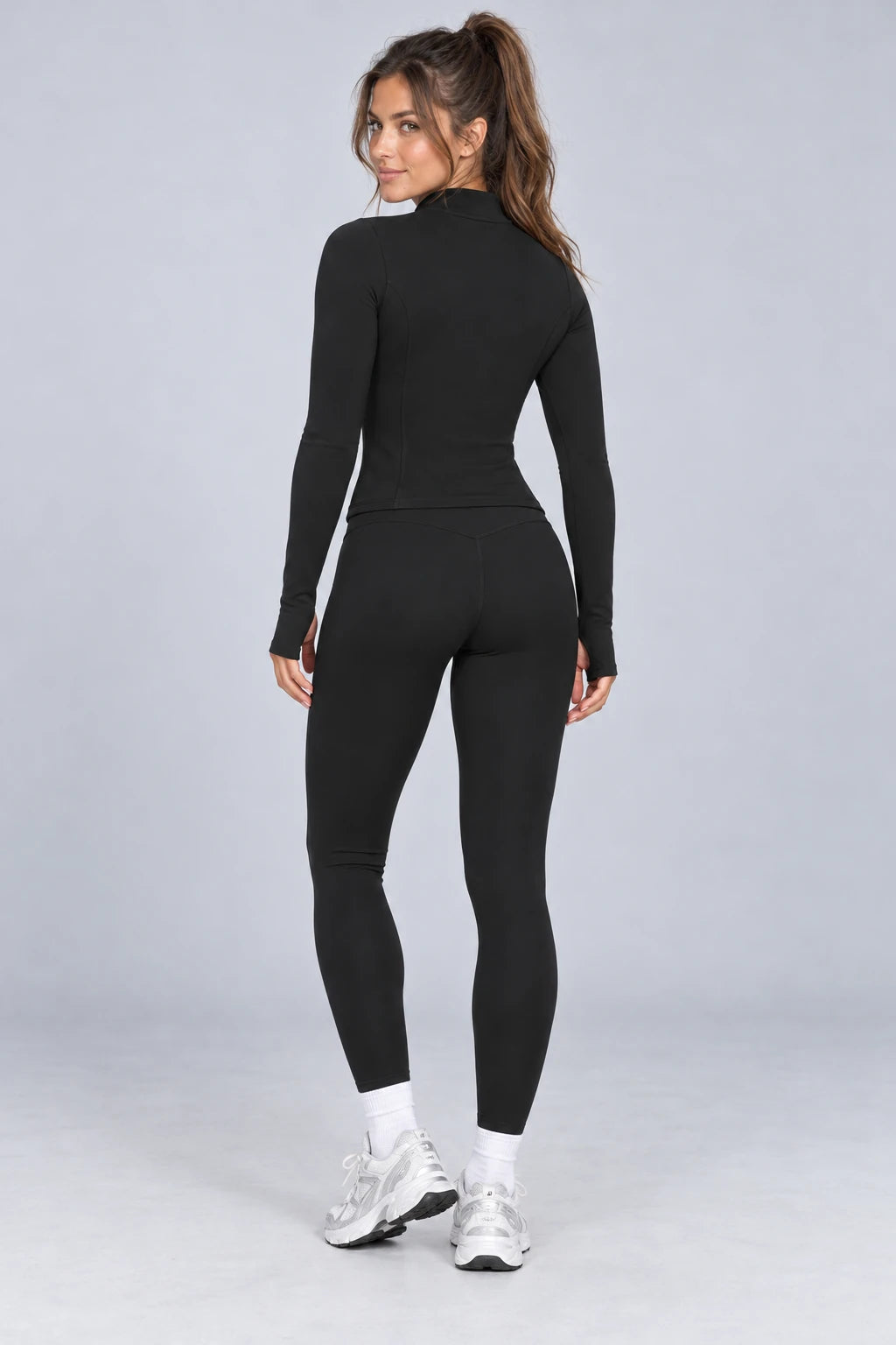 WEARHUB Nylon-Spandex Brushed Active Jacket — WHZ091 — product, back view