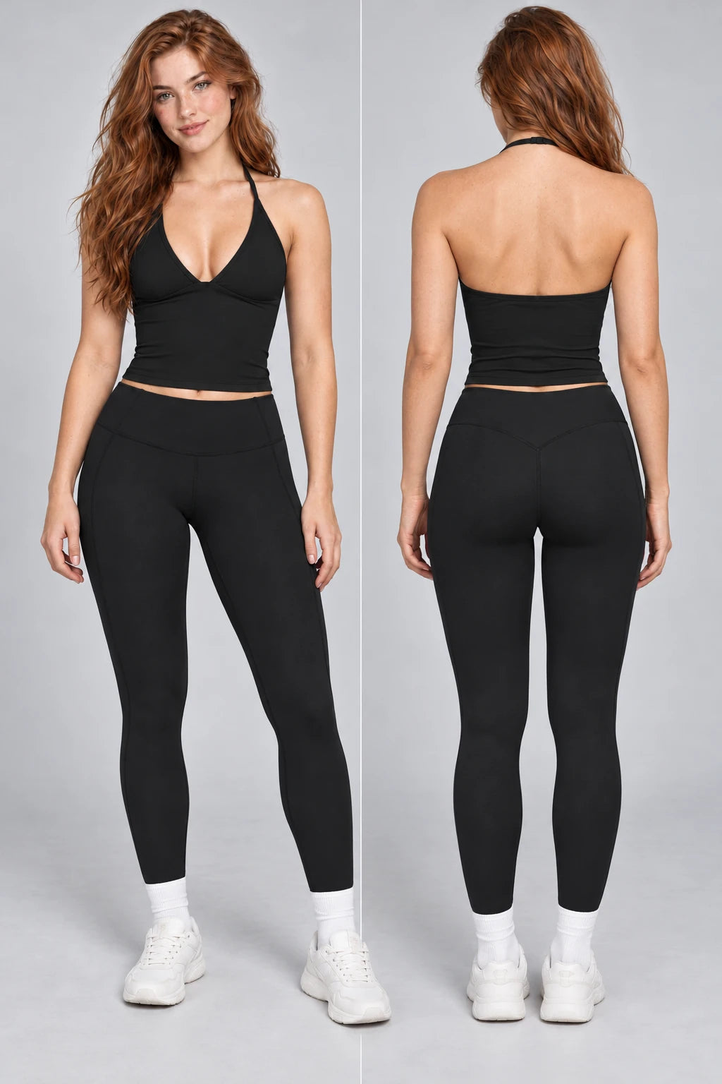 WEARHUB Nylon-Spandex Brushed Active Pants — WHZ092 — product, back view
