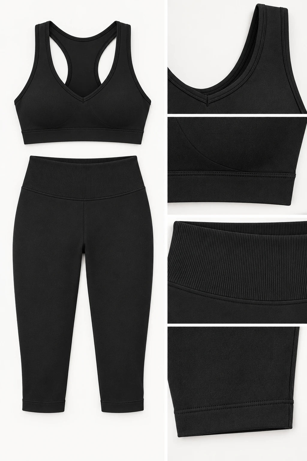 WEARHUB Nylon-Spandex Seamless Mid-Length Active Shorts — WHZ093 — product, details view