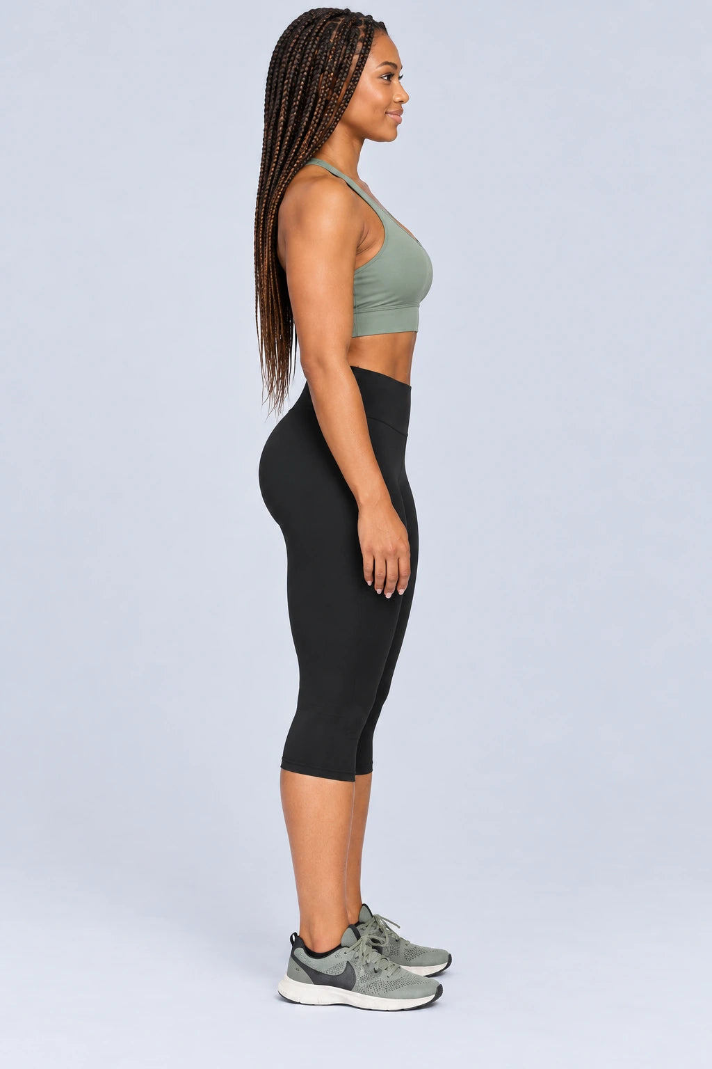 WEARHUB Nylon-Spandex Brushed Mid-Length Active Shorts — WHZ098 — product, side view