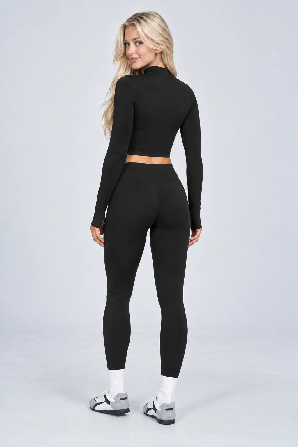 WEARHUB Nylon-Spandex Seamless Active Jacket — WHZ099 — product, back view
