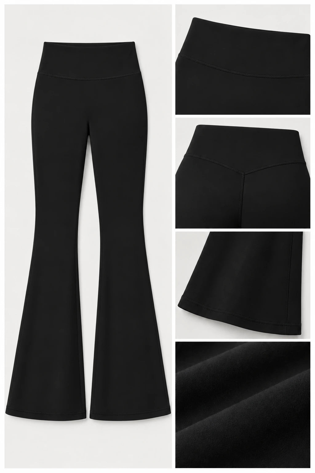 WEARHUB Nylon-Spandex Brushed Flared Yoga Pants — WHZ100 — product, details view