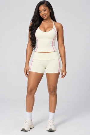WEARHUB Nylon-Spandex Stretch Active Tank — WHZ102 — Vintage Apricot, color front view