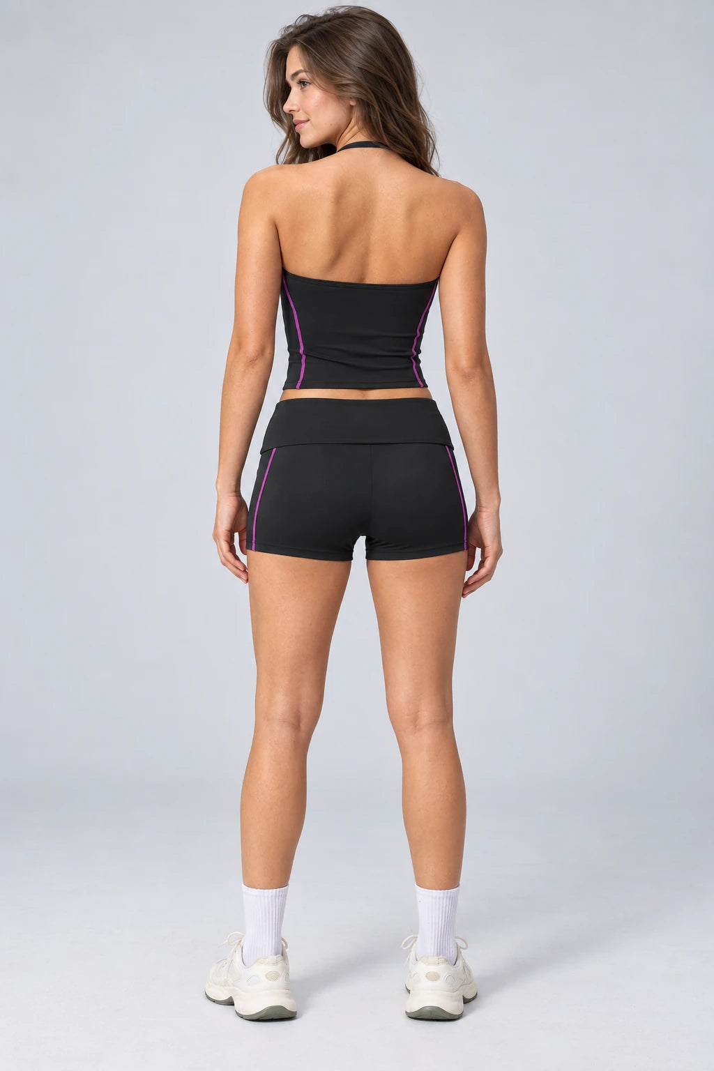 WEARHUB Nylon-Spandex Stretch Active Shorts — WHZ106 — product, back view