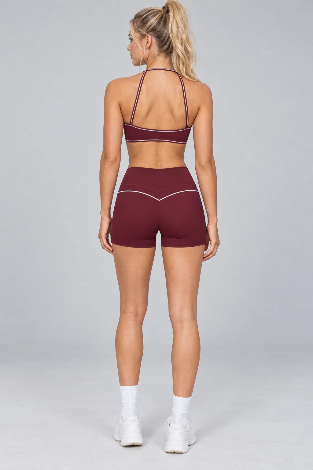 WEARHUB Nylon-Spandex Brushed Active Shorts — WHZ108 — product, back view