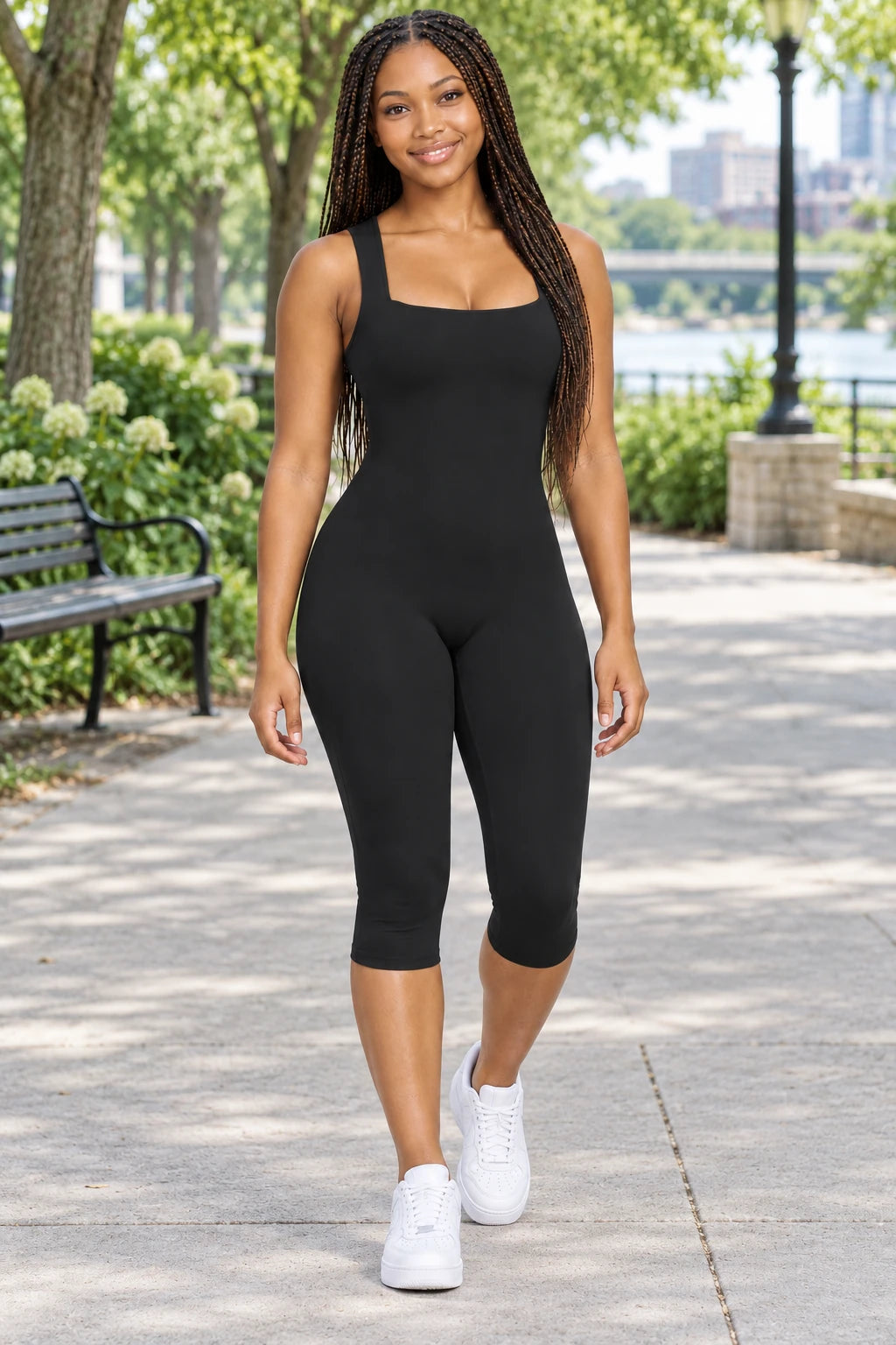 WEARHUB Nylon-Spandex Barely-There Active Jumpsuit — WHZ110 — product, scene view