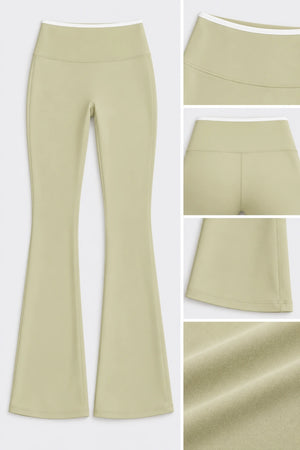 WEARHUB Nylon-Spandex Barely-There Flared Yoga Pants — WHZ111 — product, details view