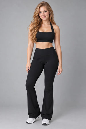 WEARHUB Nylon-Spandex Cloud-Soft Sports Bra — WHZ117 — Classic Black, front view