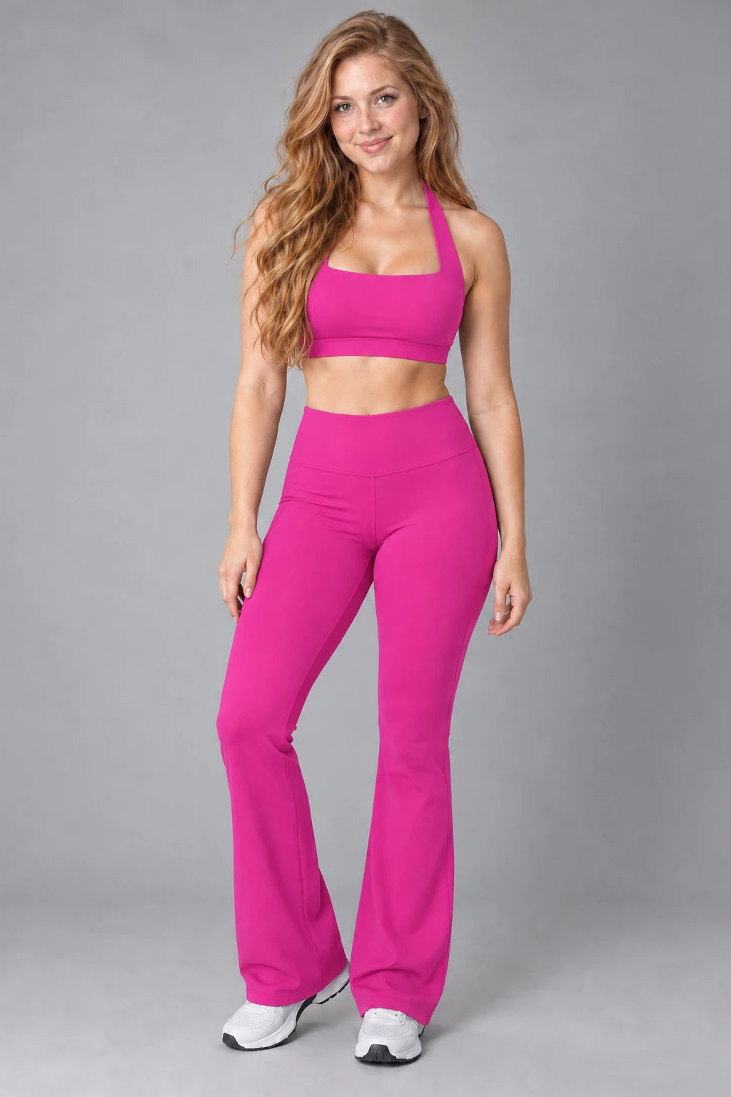 WEARHUB Nylon-Spandex Cloud-Soft Sports Bra — WHZ117 — Magenta, color front view