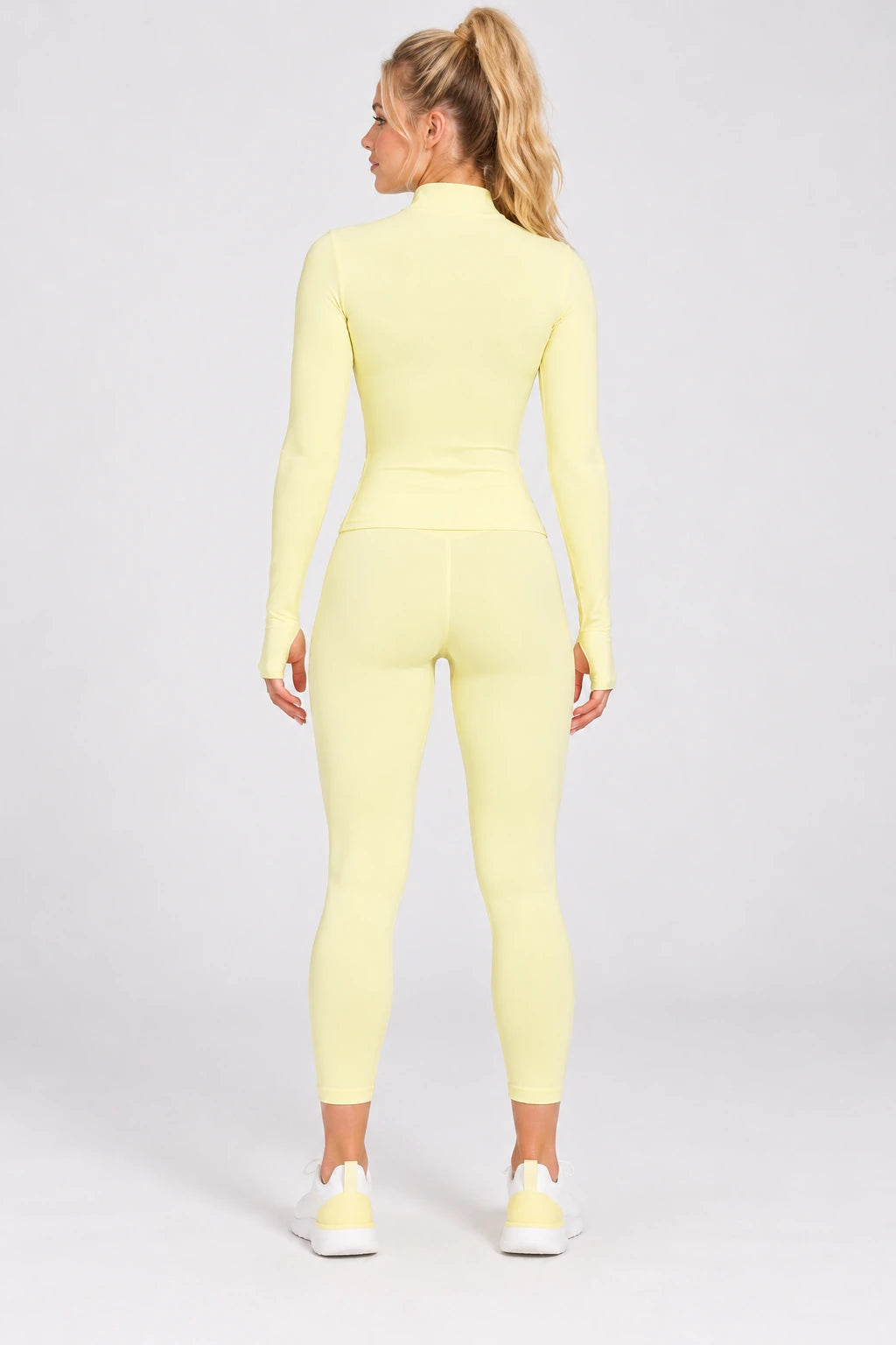 WEARHUB Nylon-Spandex Barely-There Long-Sleeve Active Top — WHZ126 — product, back view