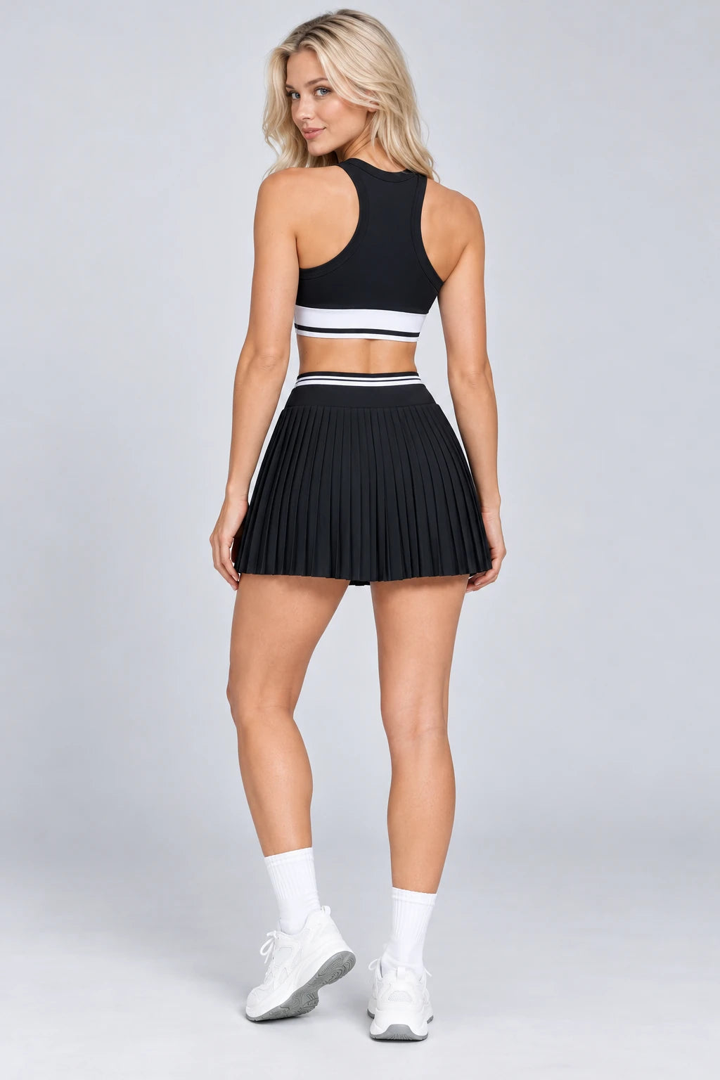 WEARHUB Nylon-Spandex Seamless Active Skirt — WHZ127 — product, back view