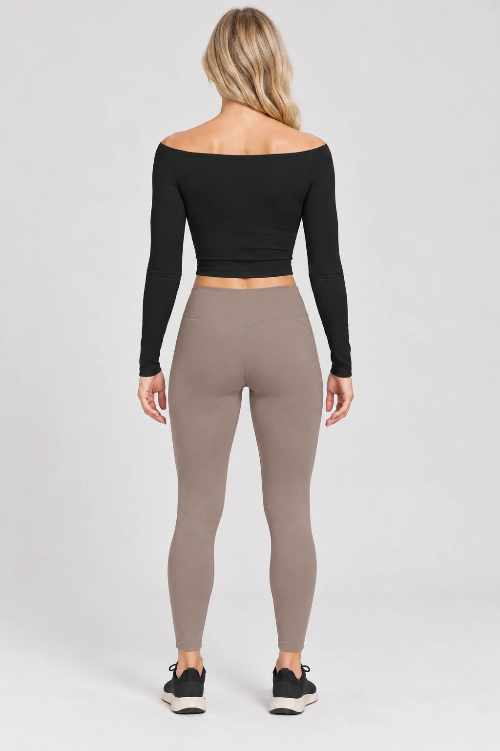 WEARHUB Nylon-Spandex Brushed Long-Sleeve Active Top — WHZ131 — product, back view