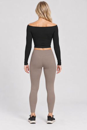WEARHUB Nylon-Spandex Brushed Long-Sleeve Active Top — WHZ131 — product, back view