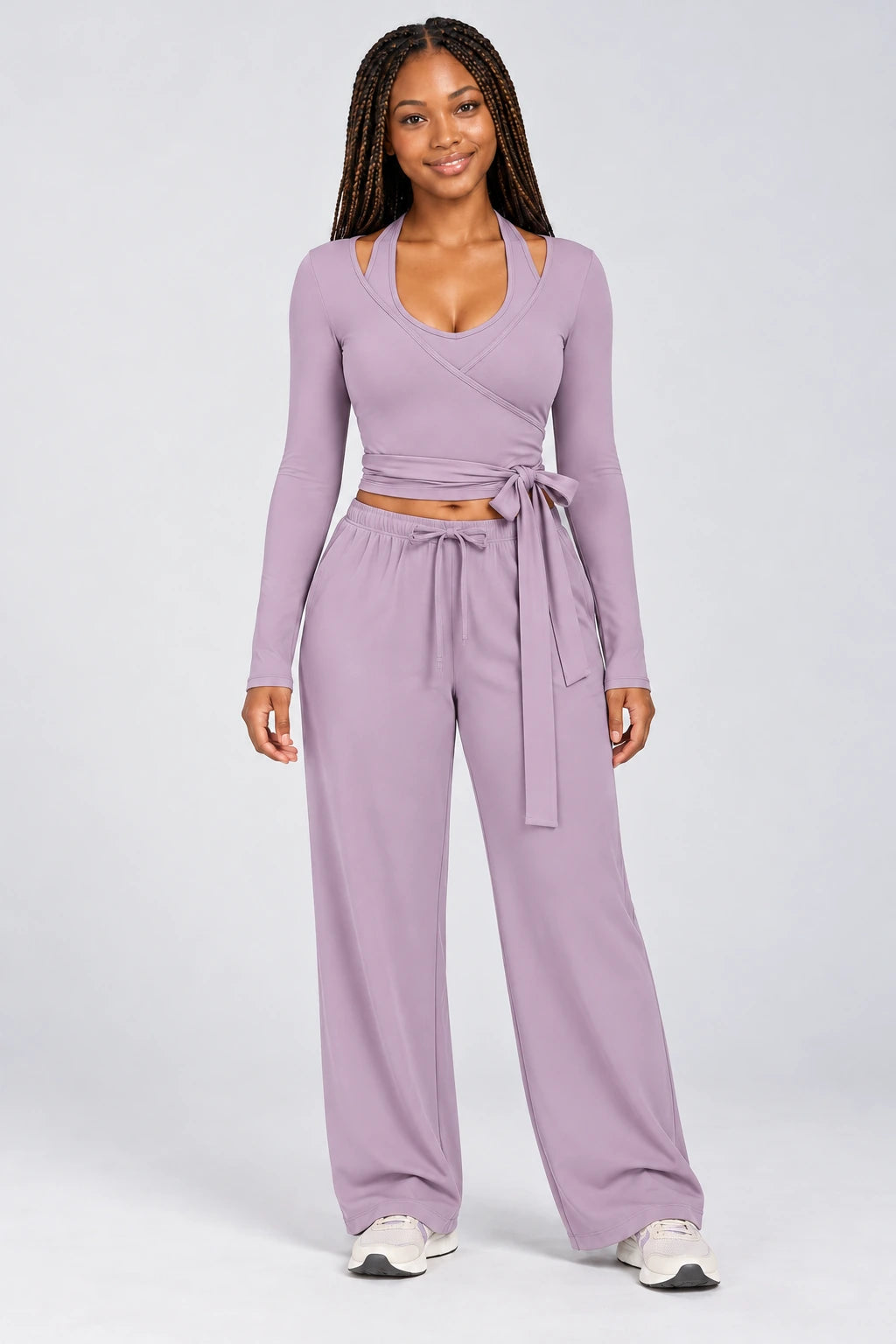 WEARHUB Polyester-Spandex Brushed Active Jacket — WHZ133 — Lavender Mist, color front view