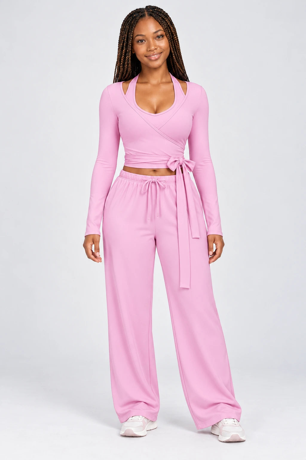 WEARHUB Polyester-Spandex Brushed Active Jacket — WHZ133 — Rose Pink, color front view