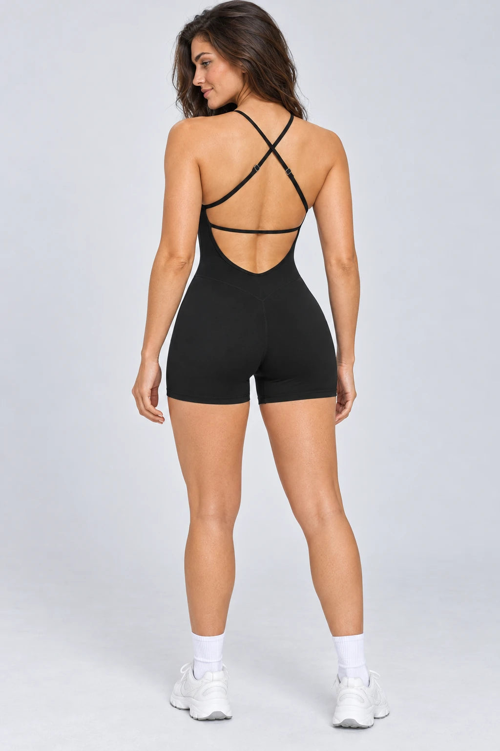 WEARHUB Nylon-Spandex Barely-There Active Jumpsuit — WHZ136 — product, back view