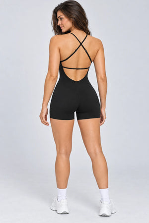 WEARHUB Nylon-Spandex Barely-There Active Jumpsuit — WHZ136 — product, back view