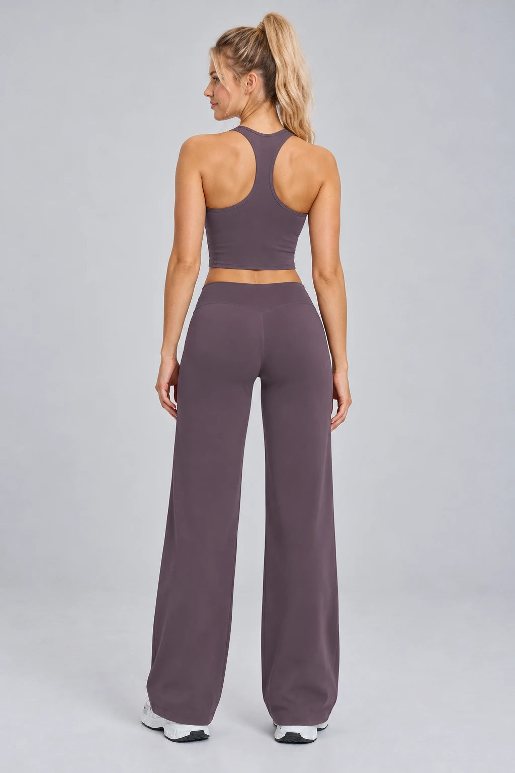 WEARHUB Nylon-Spandex Brushed Active Tank — WHZ142 — product, back view