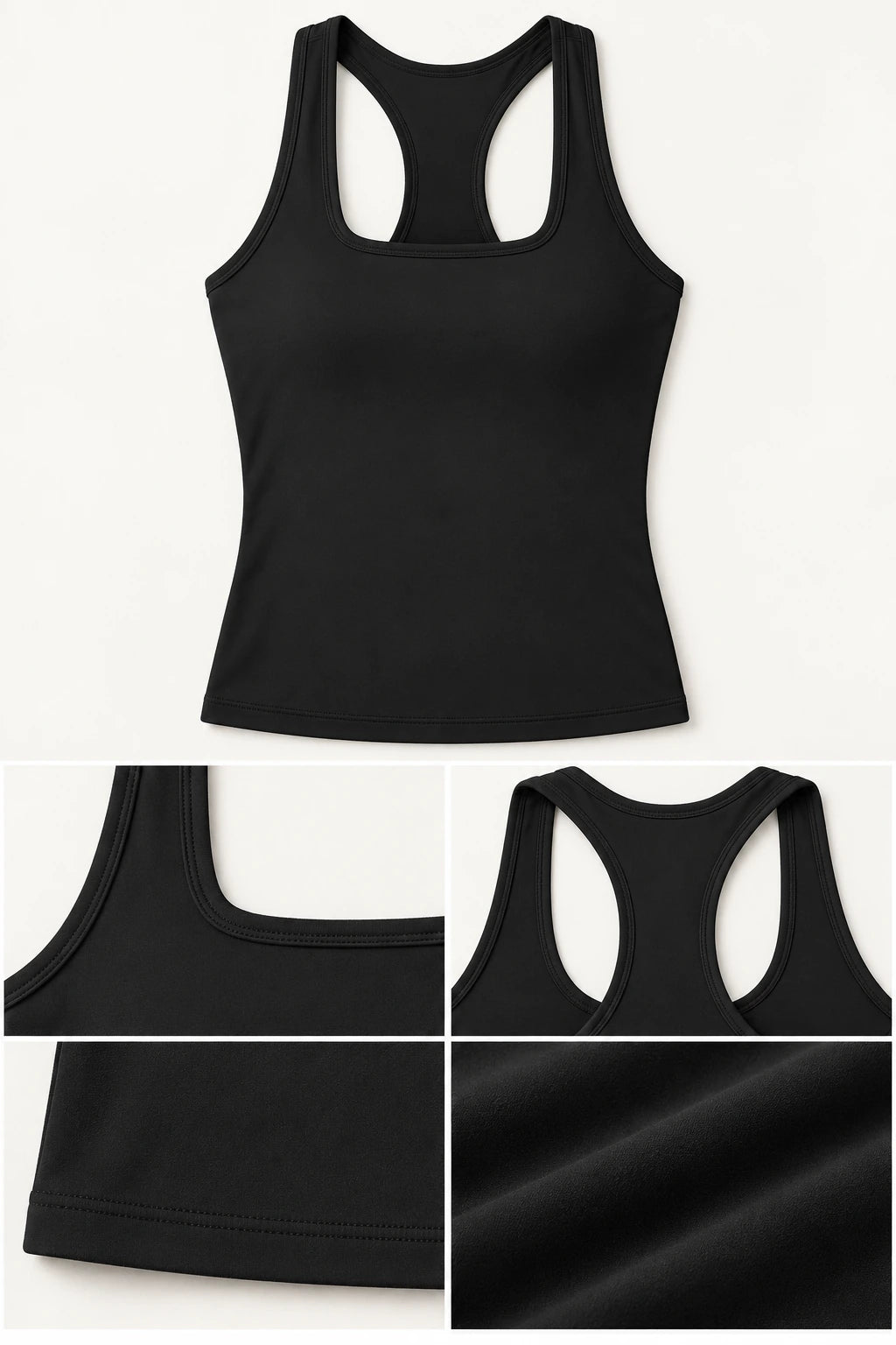 WEARHUB Nylon-Spandex Brushed Active Tank — WHZ143 — product, details view