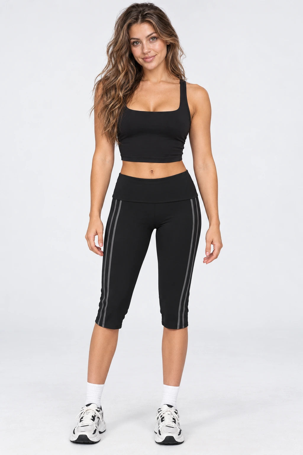 WEARHUB Nylon-Spandex Barely-There Mid-Length Active Shorts — WHZ146 — Classic Black, front view
