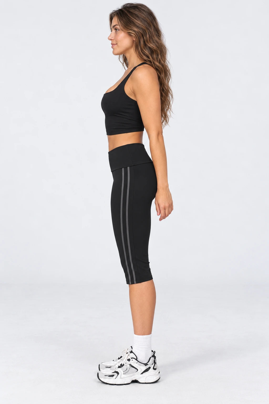 WEARHUB Nylon-Spandex Barely-There Mid-Length Active Shorts — WHZ146 — product, side view