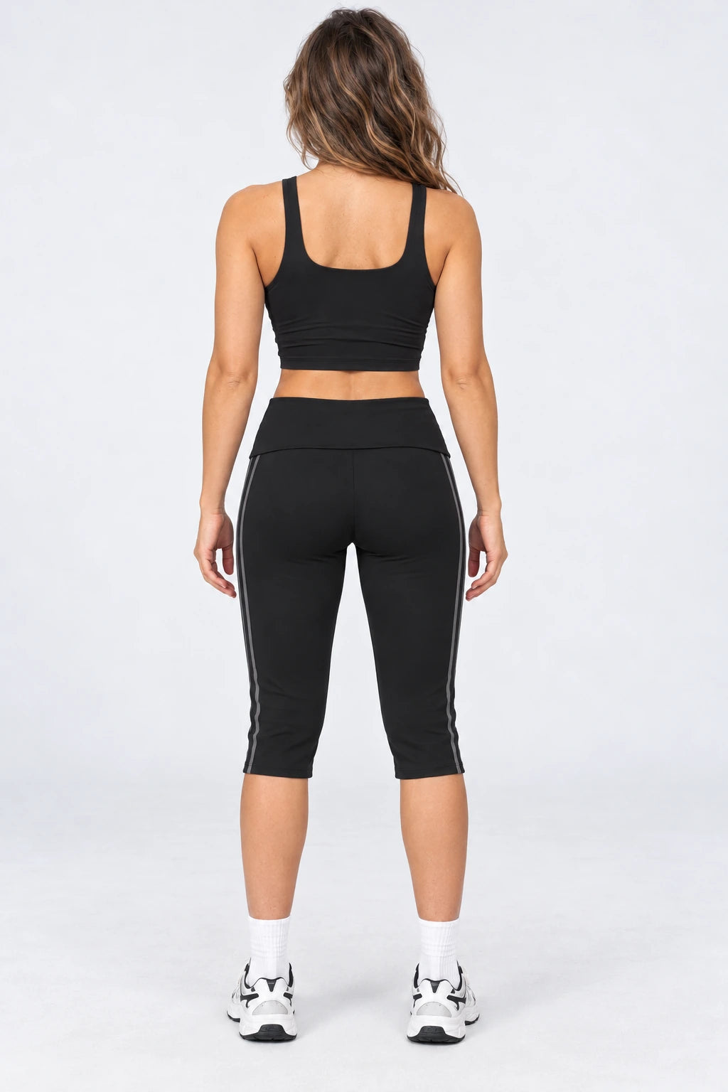 WEARHUB Nylon-Spandex Barely-There Mid-Length Active Shorts — WHZ146 — product, back view
