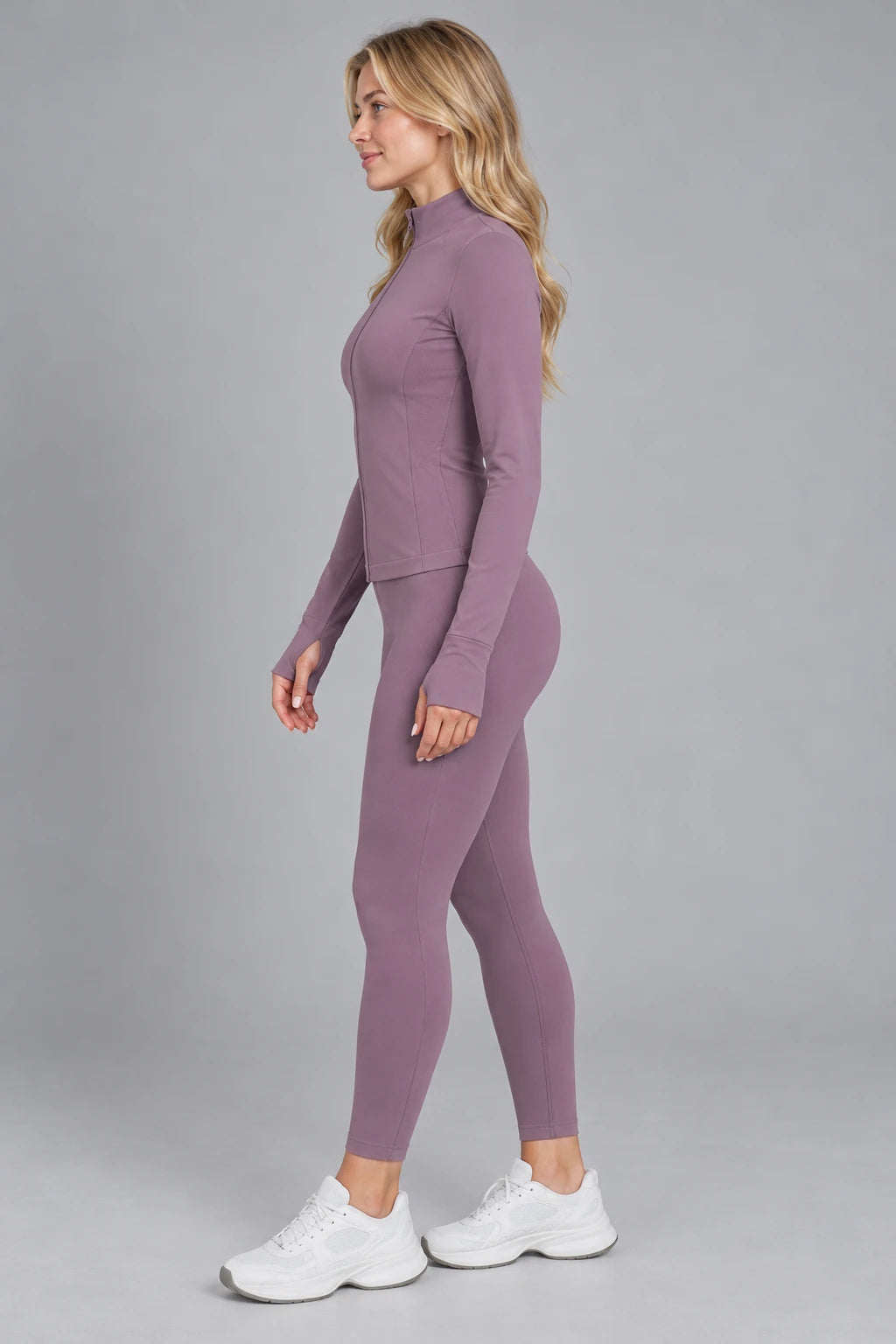 WEARHUB Nylon-Spandex Seamless Active Jacket — WHZ148 — product, side view