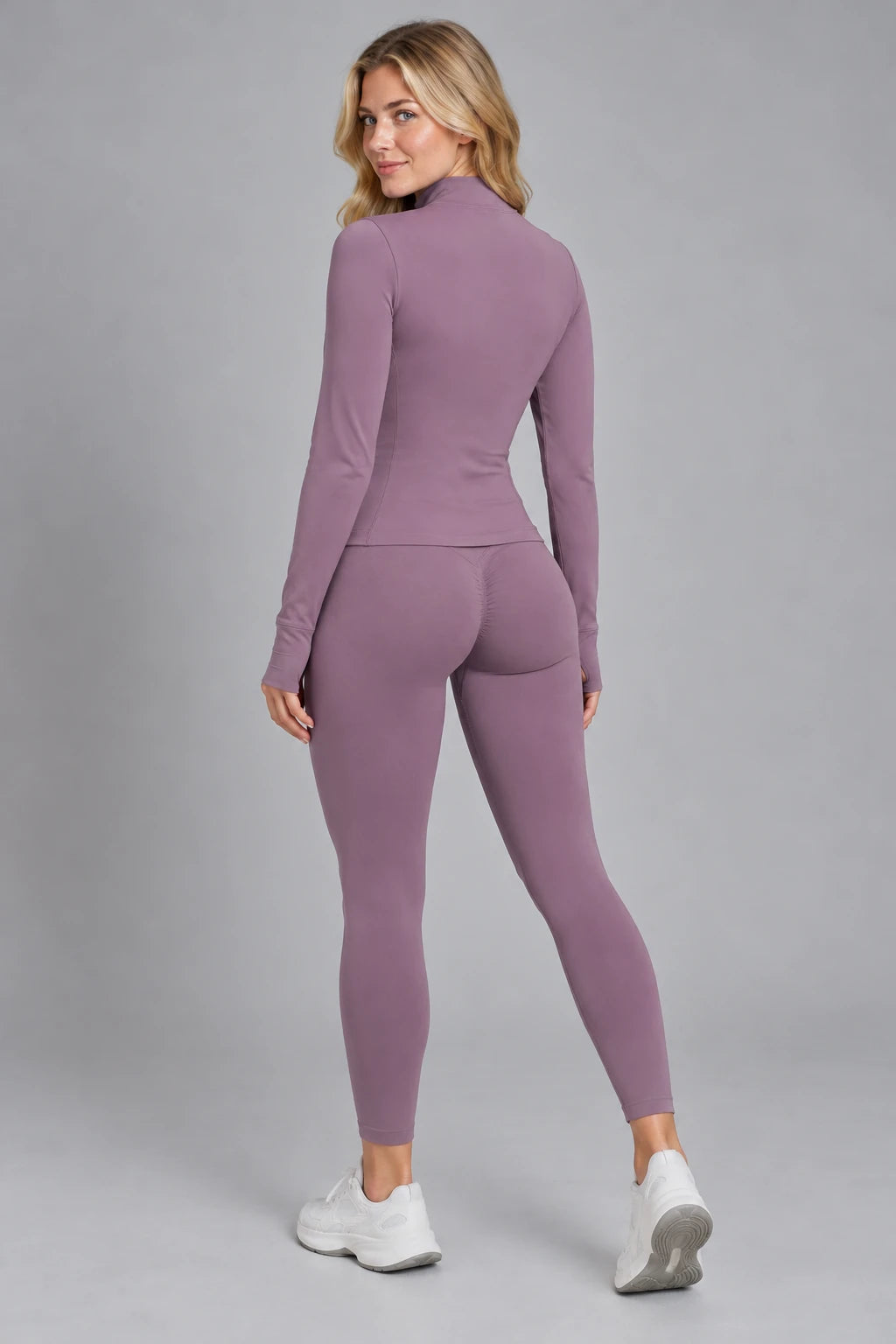 WEARHUB Nylon-Spandex Seamless Active Jacket — WHZ148 — product, back view