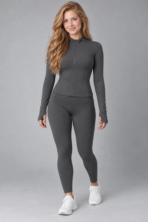 WEARHUB Nylon-Spandex Barely-There Long-Sleeve Active Top — WHZ150 — Classic Black, front view