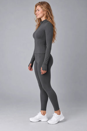 WEARHUB Nylon-Spandex Barely-There Long-Sleeve Active Top — WHZ150 — product, side view
