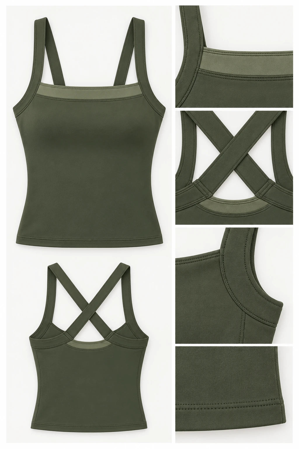 WEARHUB Nylon-Spandex Barely-There Active Tank — WHZ151 — product, details view