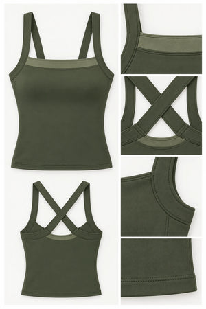 WEARHUB Nylon-Spandex Barely-There Active Tank — WHZ151 — product, details view